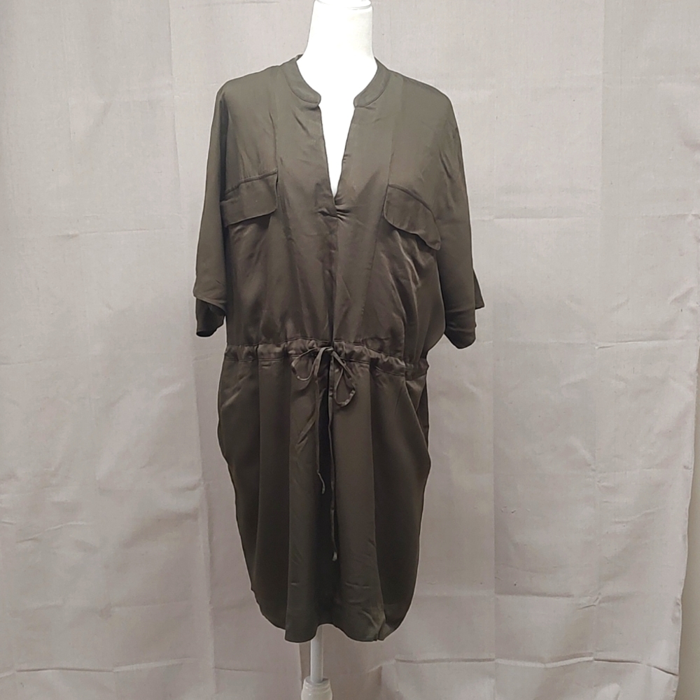 Army Green shirt dress